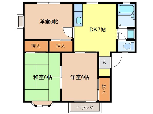 サニーハイツクロノの物件間取画像